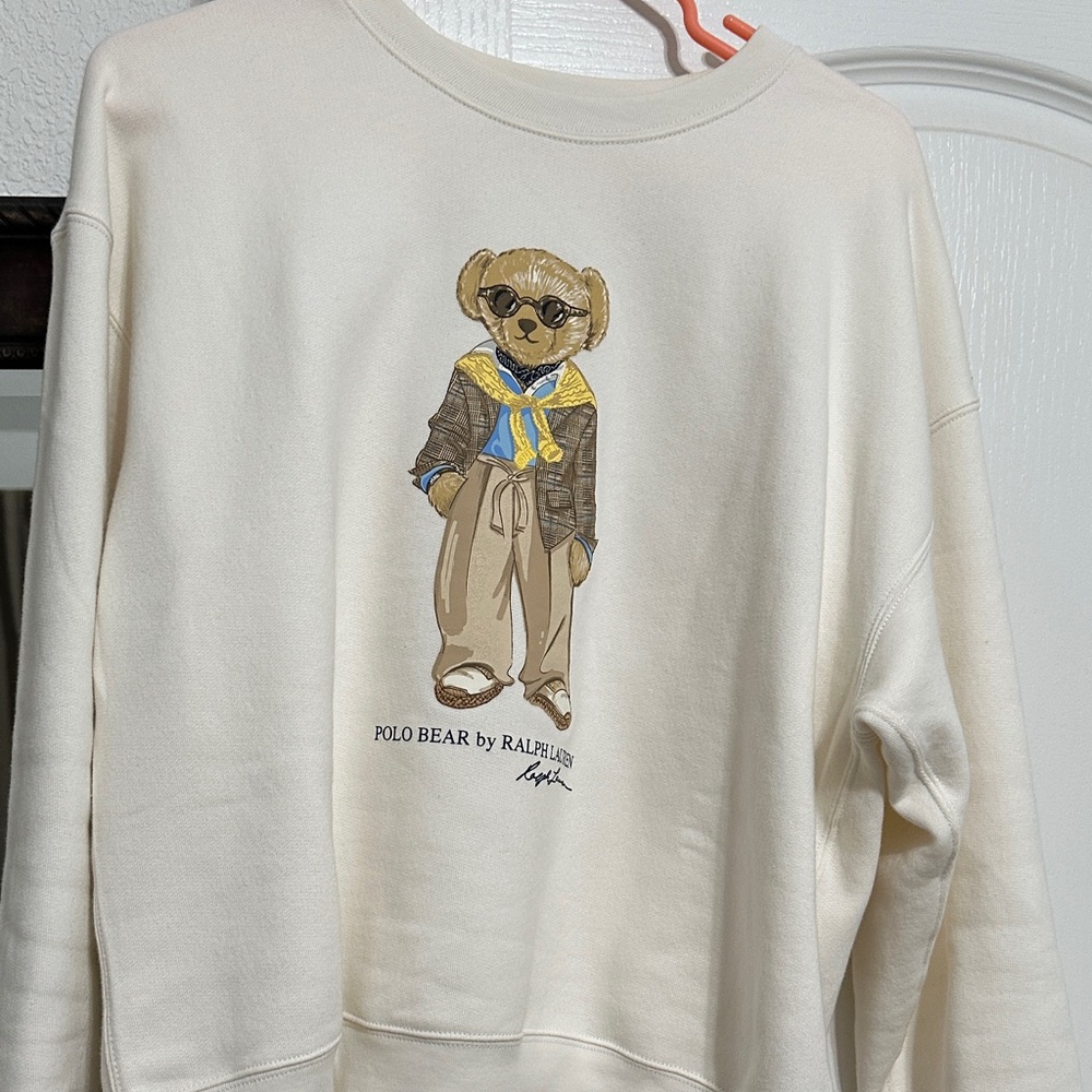 Ralph Lauren Cream Polo Bear Sweater